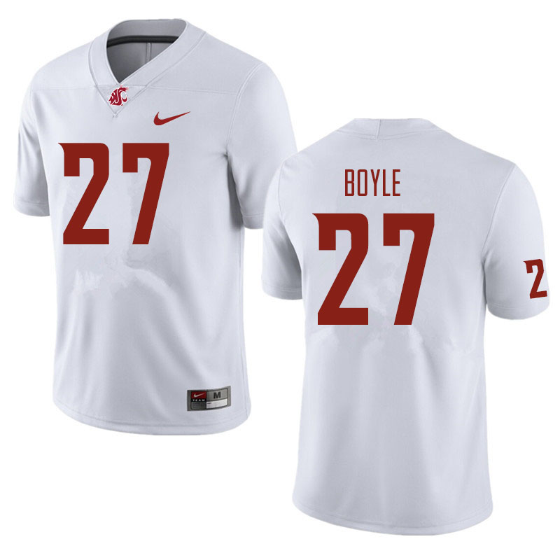 Men #27 Andrew Boyle Washington State Cougars Football Jerseys Sale-White